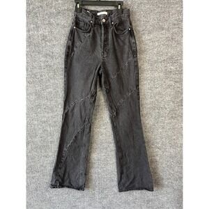 PacSun Black High Rise Bootcut Jeans Size 23 Panel Seam Y2K Grunge Button Fly